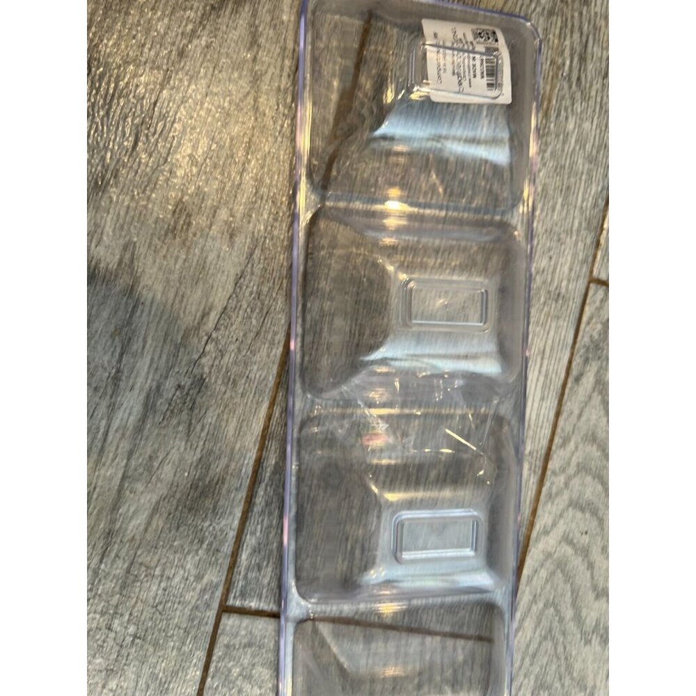 NWT Set‎ of 2 Creative Converting 4 compartment Serving Trays Clear Tray Storage